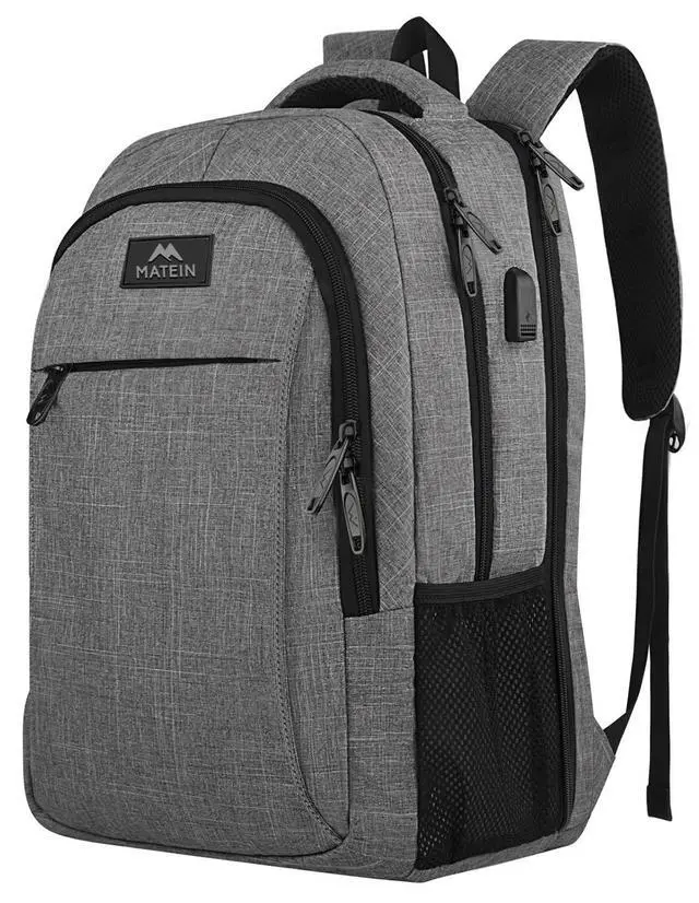 Alt view image 7 of 7 - Extra Large 18.4 Inch Laptop Backpack, Travel Computer Backpack TSA Friendly, Anti Theft College Backpack Flight Approved Business Work Big Bag for Women Men, Grey