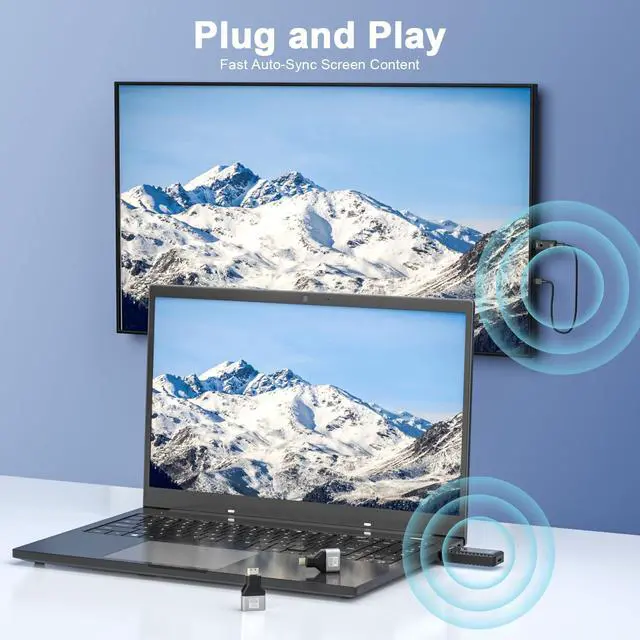 Alt view image 2 of 7 - Wireless HDMI Transmitter and Receiver 328ft/100M, Wireless HDMI Extender Kit, Plug & Play, 4K Decode Support 2.4/5G for Streaming Video and Audio to Monitor from Laptop/Pc/Tv Box, Black