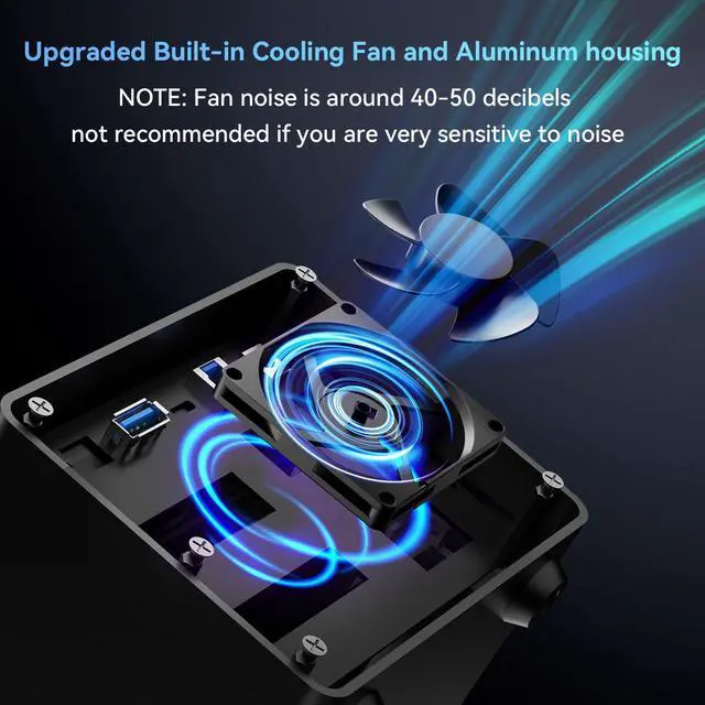 Alt view image 4 of 7 - Aluminum 3 Bay Hard Drive Enclosure with Cooling Fan for 2.5/3.5" SATA HDD/SSD with USB A/C 3.0, Support Hot Swappable, Tool-Free HDD Enclosure, DAS(NO RAID/NAS)