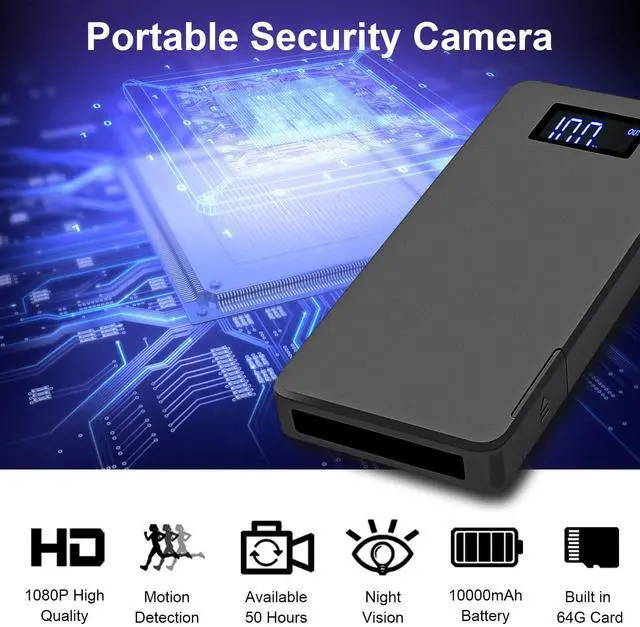 Main image of 10000mAh Portable Charger with 1080P HD Security Camera, Night Vision & Motion Detection, Discreet Video Recorder for Home, Office and Travel Safety