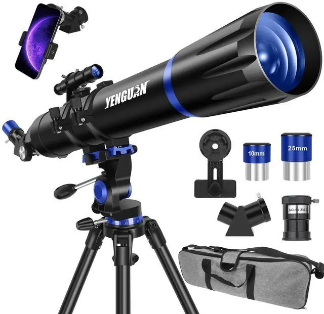Main image of Telescope, 90mm Aperture 800mm-Telescope for Adults & Kids, Professional Refractor Telescopes for Adults High Powered, Beginner-Friendly, Phone Adapter & Stable Stainless Tripod, Portable Carry Bag
