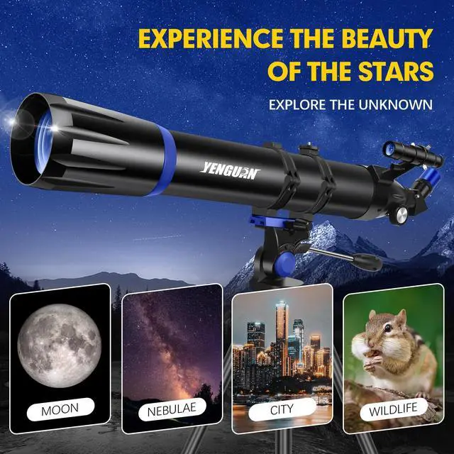 Alt view image 6 of 6 - Telescope, 90mm Aperture 800mm-Telescope for Adults & Kids, Professional Refractor Telescopes for Adults High Powered, Beginner-Friendly, Phone Adapter & Stable Stainless Tripod, Portable Carry Bag