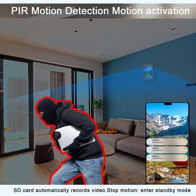 Alt view image 2 of 7 - Hidden Camera Picture Frame - Spy Camera - WiFi HD 1080P - Offline PIR Motion Detection Video Record Video-only Night Vision - 365 Days Standby Nanny Cam