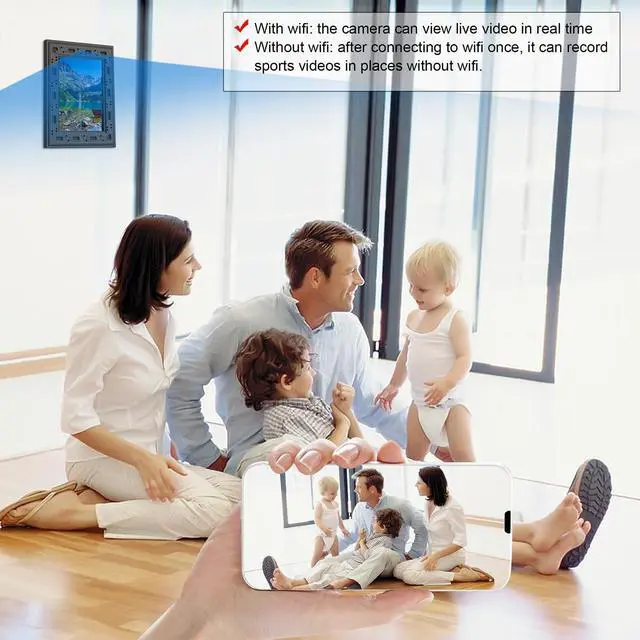 Alt view image 5 of 7 - Hidden Camera Picture Frame - Spy Camera - WiFi HD 1080P - Offline PIR Motion Detection Video Record Video-only Night Vision - 365 Days Standby Nanny Cam