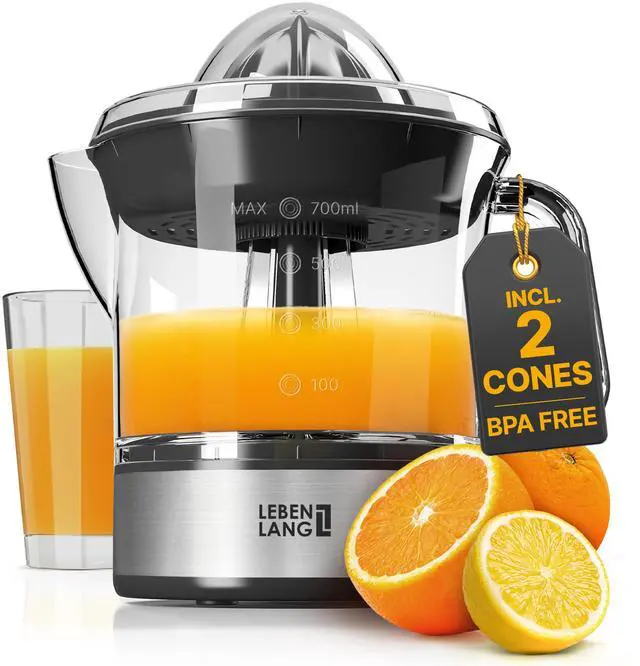 Main image of Orange Juicer Electric - 2 cones & BPA-free I High juice yield & Large Volume I 24oz Lemon Juicer Squeezer I Electric Citrus Juicer Orange Juice Press Juicers Exprimidor De Naranjas Limones