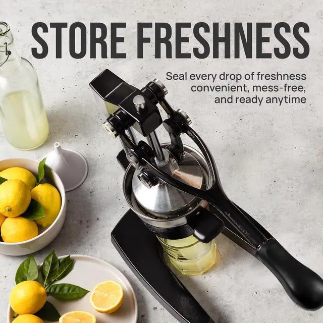Alt view image 7 of 7 - Cast Iron Juicer - Heavy Duty Manual Juicer with Detachable Strainers for Easy Cleaning, Orange Juice Press for Citrus Fruits, Perfect for Bartenders, Juice Lovers & Health Enthusiasts