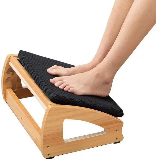 Main image of Wood Ergonomic Footrest - 4-Angle Adjustable Foot Stool for Desk, Office Footrest, Anti-Slip Foot Stand for Under Desk, Enhances Posture, Promotes Blood Circulation, Easy Assembly (Natural)