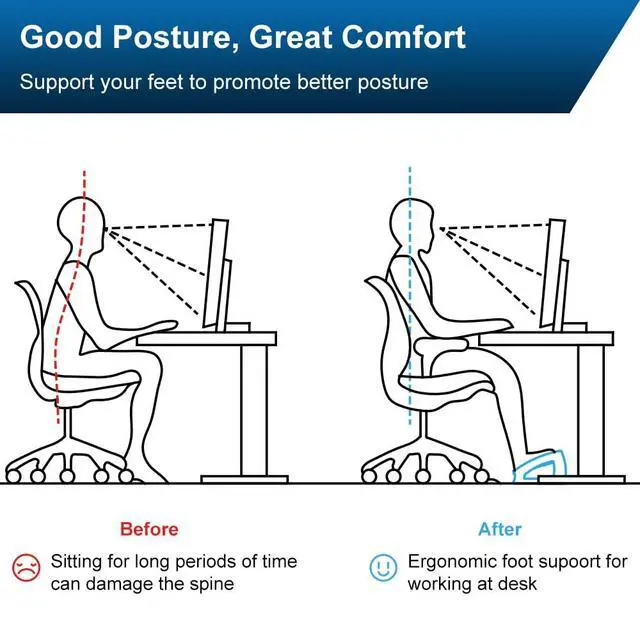Alt view image 2 of 6 - Wood Ergonomic Footrest - 4-Angle Adjustable Foot Stool for Desk, Office Footrest, Anti-Slip Foot Stand for Under Desk, Enhances Posture, Promotes Blood Circulation, Easy Assembly (Natural)