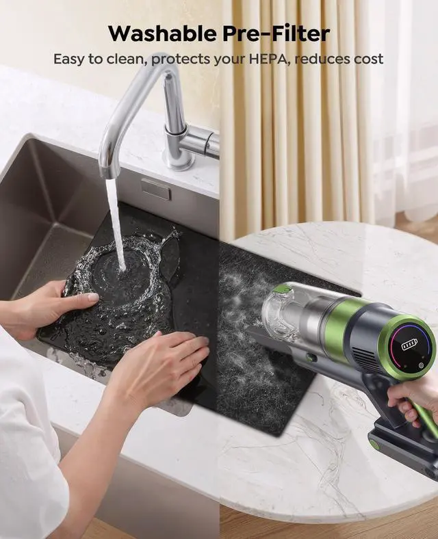 Alt view image 4 of 7 - Air Purifier for Home Large Room up to 3000Ft², HEPA Air Purifier with Washable Double-Sided Filters, Smart WiFi, AQI Display, Air Cleaner for Pets, Allergies, Dust, Pollen, 15dB Sleep Mode, Fragrance