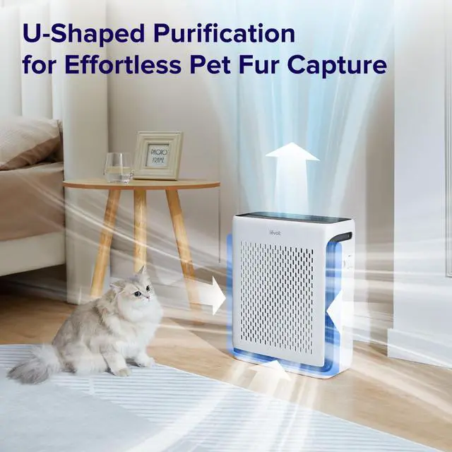 Alt view image 5 of 7 - Air Purifier for Home Large Room Up to 1073Ft² with Air Quality Monitor, AHAM VERIFIDE, Smart WiFi, Washable Pre-Filter, HEPA Sleep Mode for Pets, Allergies, Dust, Pollen, Vital 100S-P, White