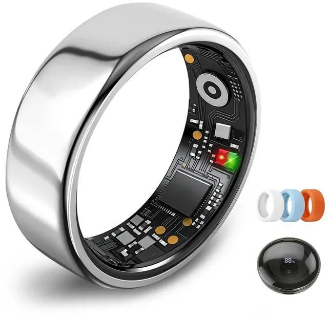 Main image of Smart Ring for Women Men,Fitness Tracker Ring,Heart Rate,Blood Oxygen,Step Tracker,Sleep Tracker,Meditation Assistance,No Subscription Fee,IP68 Waterproof,2026 New mother s day gifts for mom(Silver 8)