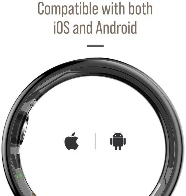 Alt view image 6 of 7 - Herz P1 Smart Ring for Women & Men - (Size 8) 24/7 Health Metrics Fitness Ring, Tracks 20+ Biometrics, 6 Day Battery Life, Waterproof Stainless Steel, Free APP for iOS Android, No Subscription