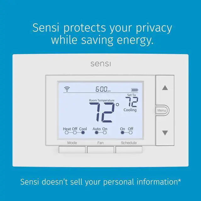 Alt view image 4 of 7 - Sensi Wi-Fi Smart Thermostat for Smart Home, DIY, Works With Alexa, Energy Star Certified, ST55