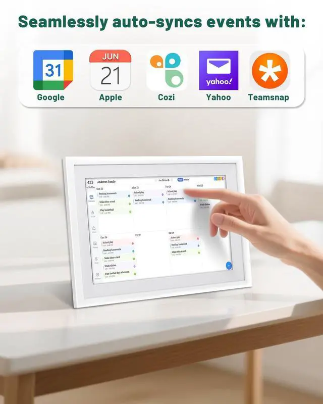 Alt view image 2 of 7 - Digital Wall Calendar with Touchscreen, 10 inch Smart Calendar, Electronic Calendar for Family, WiFi Family digital calendar Chore Chart, Wall Planner, WiFi Digital Picture Frame