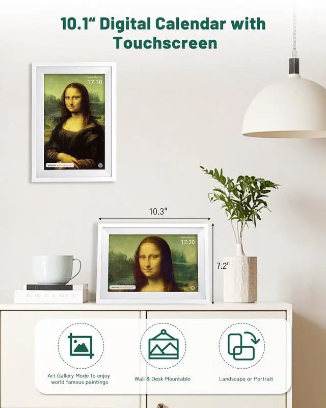 Alt view image 7 of 7 - Digital Wall Calendar with Touchscreen, 10 inch Smart Calendar, Electronic Calendar for Family, WiFi Family digital calendar Chore Chart, Wall Planner, WiFi Digital Picture Frame