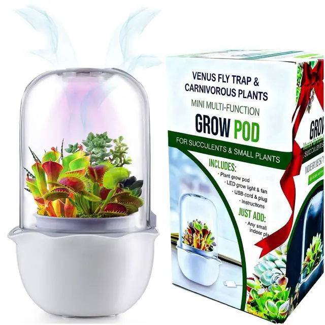 Main image of Smart Venus Fly Trap Terrarium Pot with Timer&Fan,Plant Terrarium Kit with Grow Light for Carnivorous,Butterwort, Venus Flytrap,Birthday Gardening for Women Garden Lover-No Plant