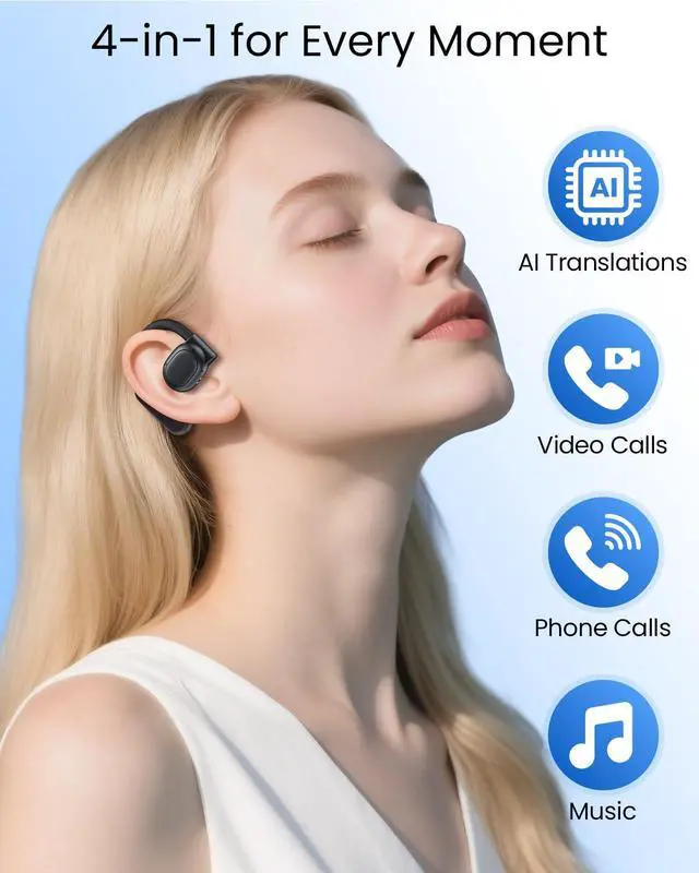 Alt view image 5 of 6 - AI Translation Earbuds Real Time 164 Languages 80H Playtime Translator Ear Buds Audifonos Traductores Inglés Español Wireless Earphones Bluetooth AI Headphone for Travel Meeting Learning K08 Black