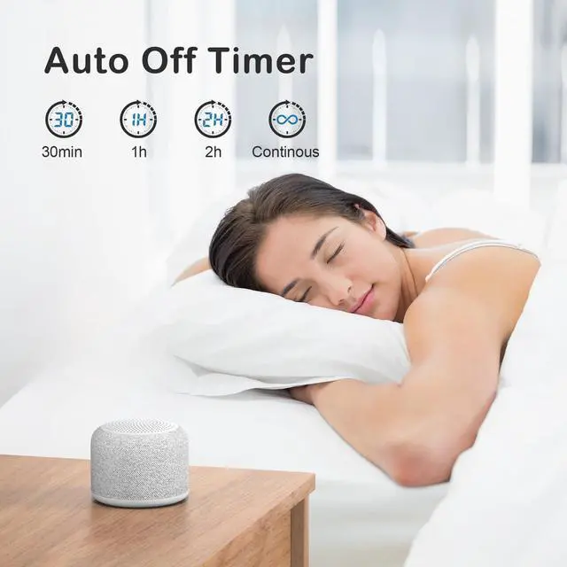 Alt view image 7 of 7 - Travel White Noise Sound Machine,Portable Mini Noise Machine for Sleeping with 20 Soothing Sounds, Small Bluetooth Speaker, Baby, Adults, Rechargeable