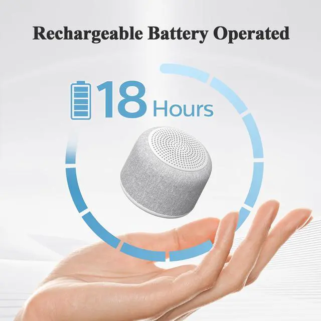 Alt view image 6 of 7 - Travel White Noise Sound Machine,Portable Mini Noise Machine for Sleeping with 20 Soothing Sounds, Small Bluetooth Speaker, Baby, Adults, Rechargeable
