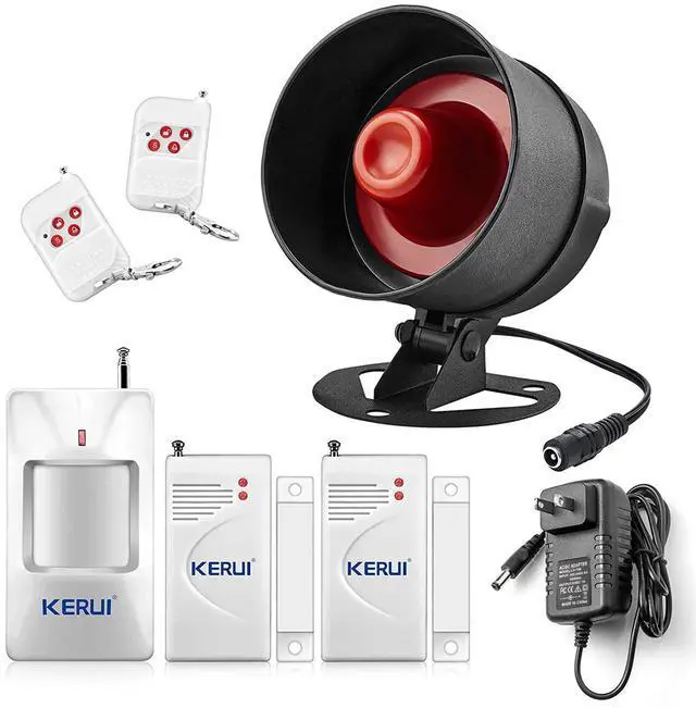 Main image of Home Security System Indoor Outdoor Weather-Proof Siren Window Door Sensors Motion Sensor Alarm with Remote Control More DIY, Wireless House Hotel Garage Shop Burglar Door Alarm, NO WIFI/GSM/APP