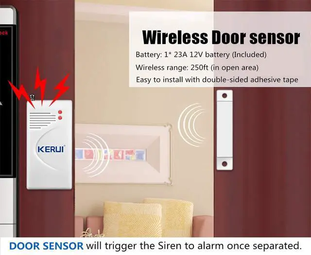 Alt view image 5 of 7 - Home Security System Indoor Outdoor Weather-Proof Siren Window Door Sensors Motion Sensor Alarm with Remote Control More DIY, Wireless House Hotel Garage Shop Burglar Door Alarm, NO WIFI/GSM/APP