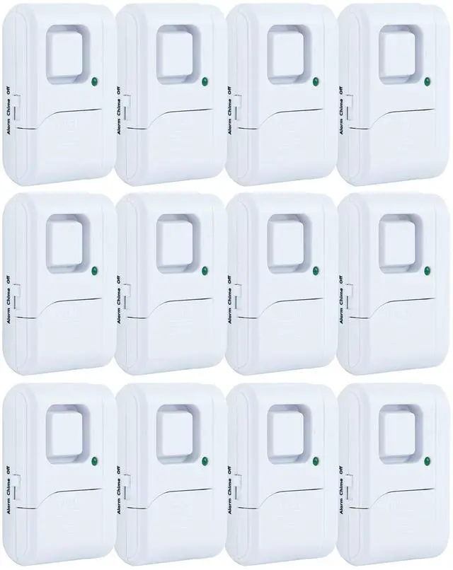 Main image of Personal Security Window and Door Alarm, 12 Pack, DIY Protection, Burglar Alert, Wireless Chime/Alarm, Easy Installation, Home Security, Ideal for Home, Garage, Apartment, White, 45989