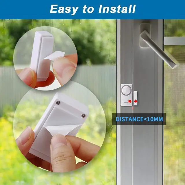 Alt view image 6 of 7 - Door and Window Alarm for Home Wireless Alarms Security System Magnetic Alarm Sensor Close Door Reminder Loud 110 dB, 4-in-1 Mode Window Alarms 10 Pack