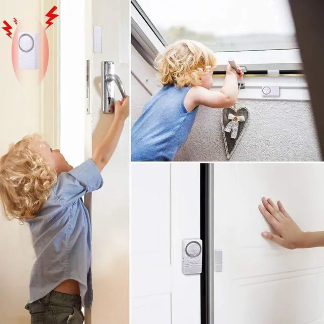 Alt view image 4 of 7 - Door and Window Alarm for Home Wireless Alarms Security System Magnetic Alarm Sensor Close Door Reminder Loud 110 dB, 4-in-1 Mode Window Alarms 10 Pack