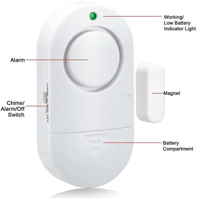 Alt view image 2 of 7 - Door Window Alarm, 8 Pack 120DB Pool Alarm for Door, Window Alarms for Home Security and Kids Safety