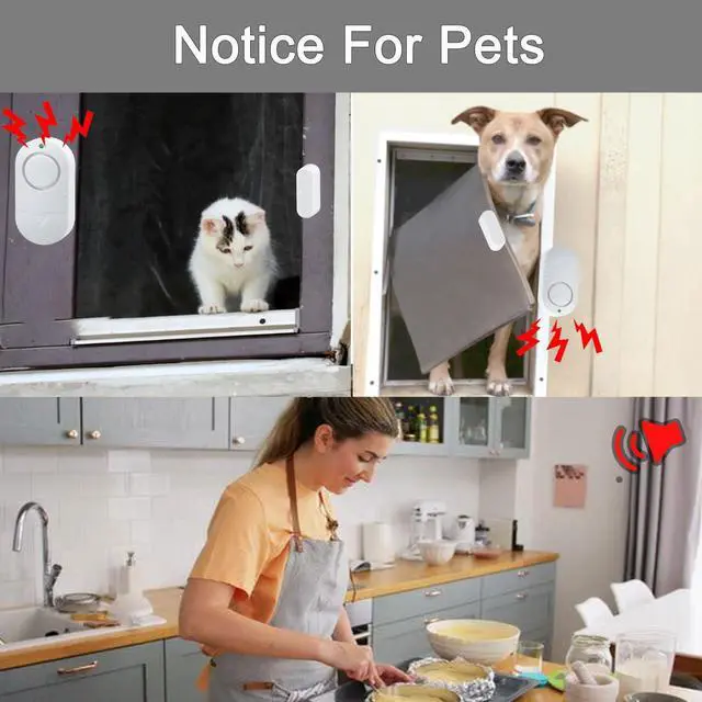 Alt view image 6 of 7 - Door Window Alarm, 8 Pack 120DB Pool Alarm for Door, Window Alarms for Home Security and Kids Safety