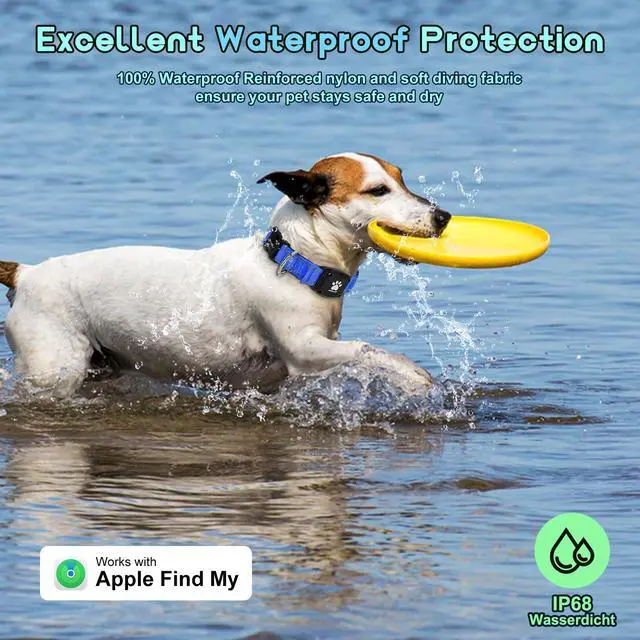 Alt view image 2 of 7 - GPS Dog Collar Tracker 2-in-1,Reflective Waterproof Pet Collar,iOS-Only,No Monthly Fees,Unlimited Range,Dog Tracking Collar Pet Tracker,for Small Medium Large Dogs(M (15"-20.5"), Blue)