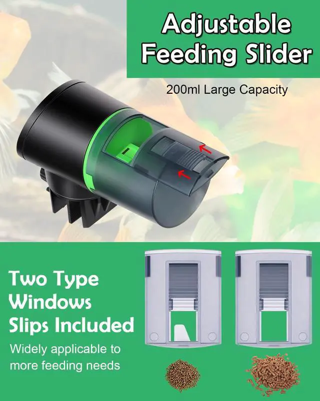 Alt view image 3 of 7 - Automatic Fish Feeder for Aquariums - Rechargeable Auto Fish Food Dispenser Timer Feeder with USB Charger CableLCD Screen, Customized Schedule
