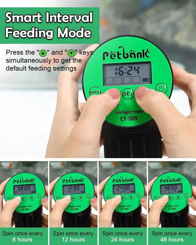 Alt view image 5 of 7 - Automatic Fish Feeder for Aquariums - Rechargeable Auto Fish Food Dispenser Timer Feeder with USB Charger CableLCD Screen, Customized Schedule