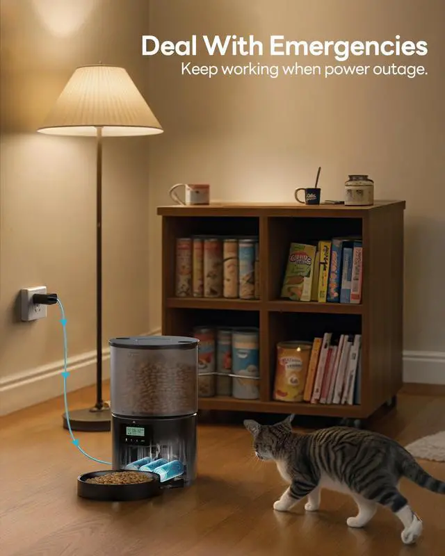 Alt view image 7 of 7 - Automatic Cat Feeder Food Dispenser: 4L Timed Small Dog Dry Food Dispenser with 10s Voice - Distributeur Nourriture Chat Hund Programmable - Auto Pet Feeder with 1-6 Meals Per Day