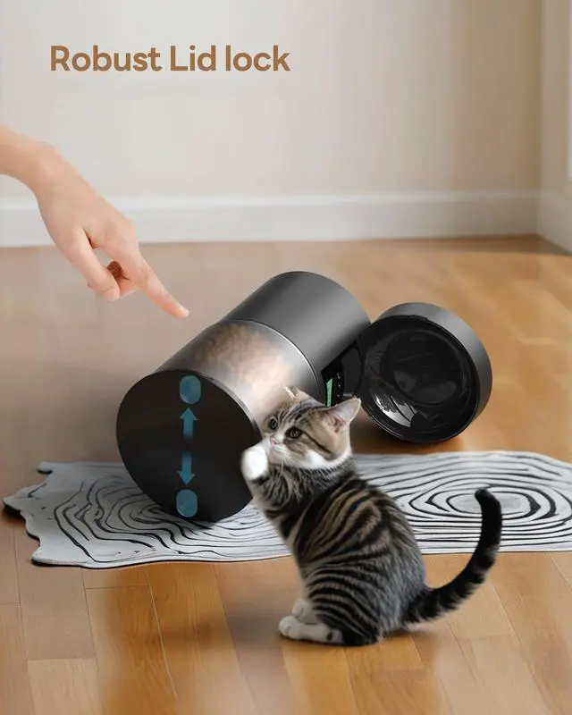 Alt view image 6 of 7 - Automatic Cat Feeder Food Dispenser: 4L Timed Small Dog Dry Food Dispenser with 10s Voice - Distributeur Nourriture Chat Hund Programmable - Auto Pet Feeder with 1-6 Meals Per Day