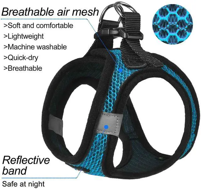 Alt view image 2 of 6 - Dog Harness Step-in Breathable Puppy Cat Dog Vest Harnesses for Small Medium Dogs