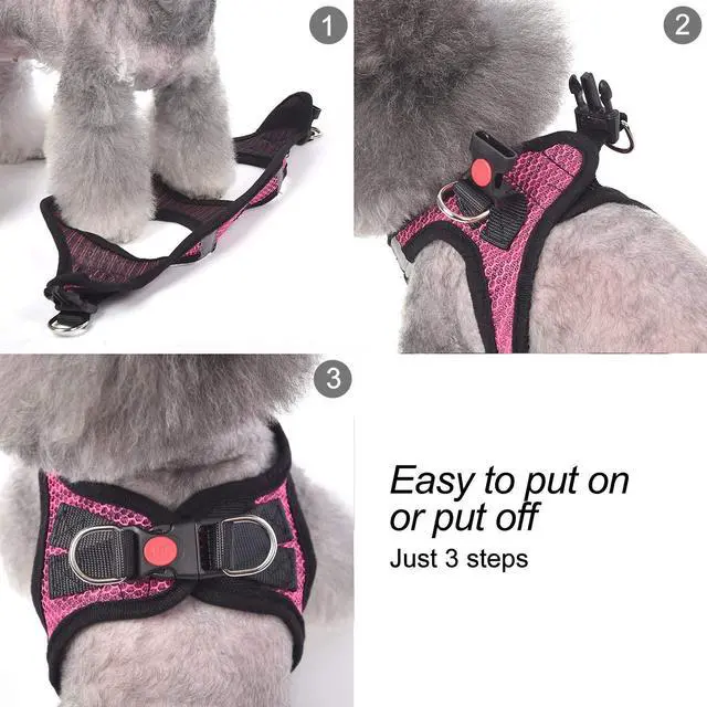 Alt view image 5 of 6 - Dog Harness Step-in Breathable Puppy Cat Dog Vest Harnesses for Small Medium Dogs