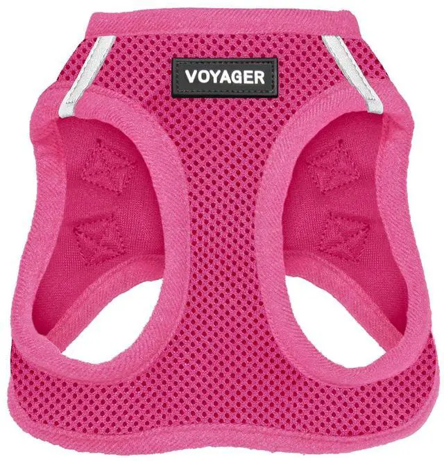 Main image of Voyager Step-in Air Harness - All Weather Mesh, Reflective, No Pull Harness for Dogs, Cats - Secure with Hook & Loop Fastener, Buckle, Double D-Rings - Fuchsia, S
