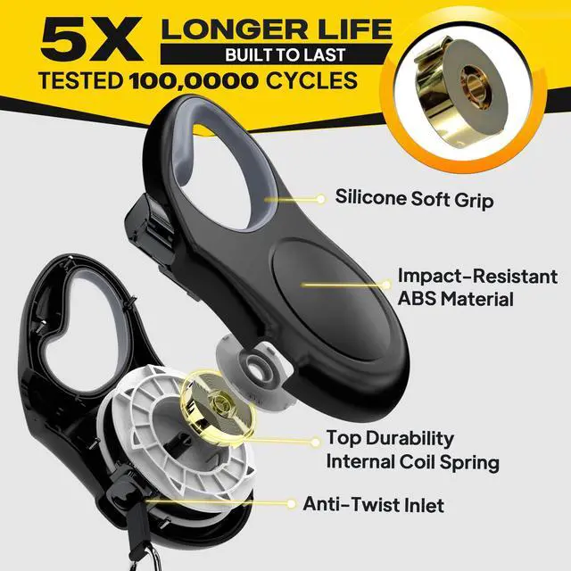 Alt view image 4 of 7 - Retractable Dog Leash, 16 ft Dog Walking Leash for Small Dogs up to 26 lbs, 360° Tangle Free, Black