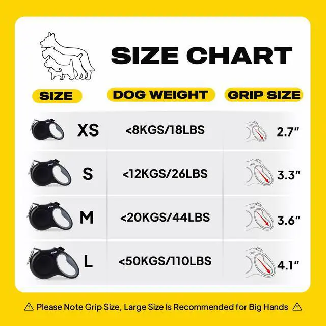 Alt view image 7 of 7 - Retractable Dog Leash, 16 ft Dog Walking Leash for Small Dogs up to 26 lbs, 360° Tangle Free, Black