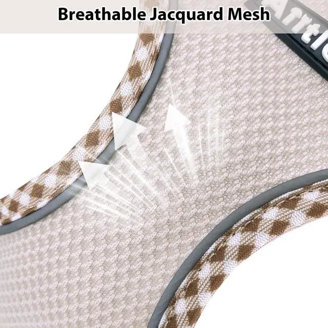 Alt view image 4 of 7 - Tiny Dog Harness - Lightweight Mesh Step-in Vest for Puppy, Reflective & Escape-Proof Design with High-Stick Magic Tape - Indoor/Outdoor Use for Chihuahua, Maltese, Shih Tzu(Brown-Beige, XXXS)