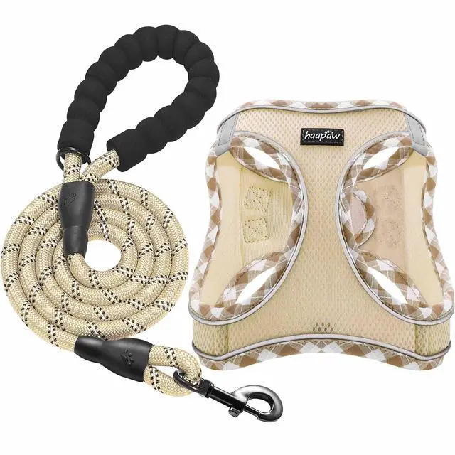 Main image of Dog Harness with Leash Set, No Pull Adjustable Reflective Step-in Puppy Harness with Thickened Padded Vest for Extra-Small/Small Medium Dogs