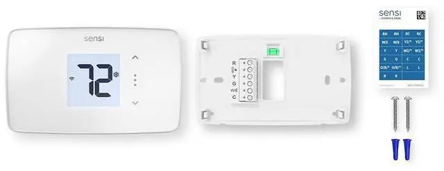 Alt view image 2 of 5 - Lite Smart Thermostat, Programmable, WiFi, Easy DIY, Works With Alexa, ENERGY STAR Certified, ST25W, Most Systems C-Wire Not Required, C-Wire needed with Heat/Cool Only & Heat Pump System -White
