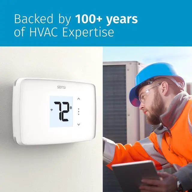 Alt view image 5 of 5 - Lite Smart Thermostat, Programmable, WiFi, Easy DIY, Works With Alexa, ENERGY STAR Certified, ST25W, Most Systems C-Wire Not Required, C-Wire needed with Heat/Cool Only & Heat Pump System -White