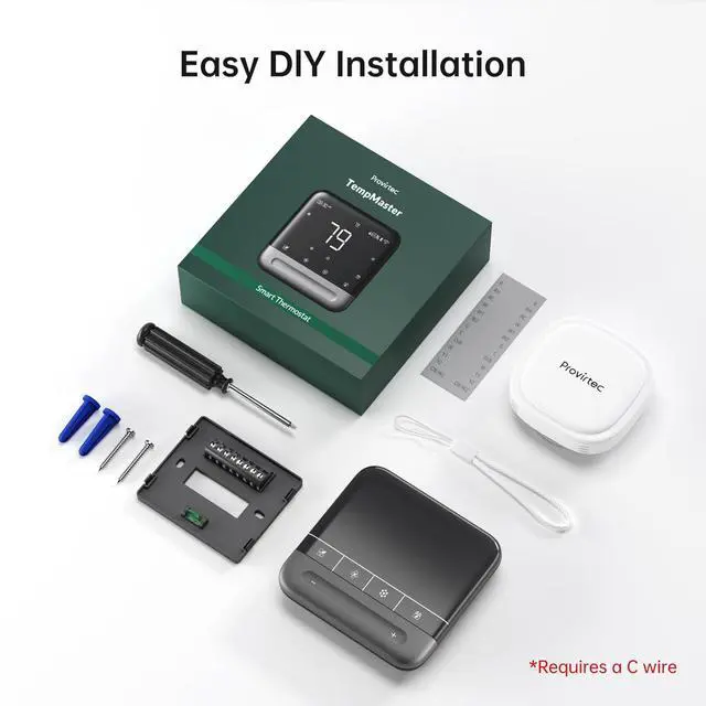 Alt view image 7 of 7 - Smart Thermostat for Home with Room Sensor, 7 Days Programmable, Energy Saving WiFi Thermostats for HouseAPP & Touchscreen Control, C Wire Required, 3.95 Inch Large Screen