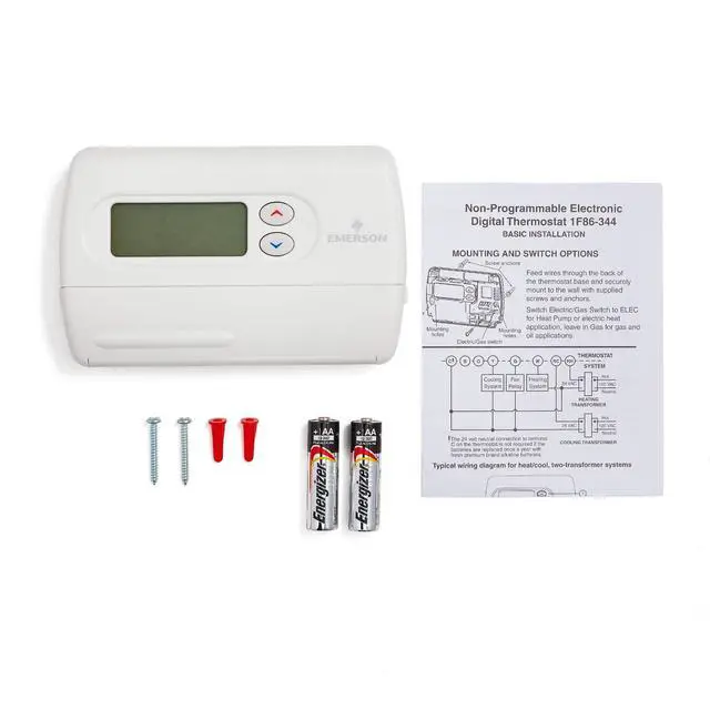 Alt view image 4 of 4 - Emerson 1F86-344 Non-Programmable Thermostat for Single-Stage Systems