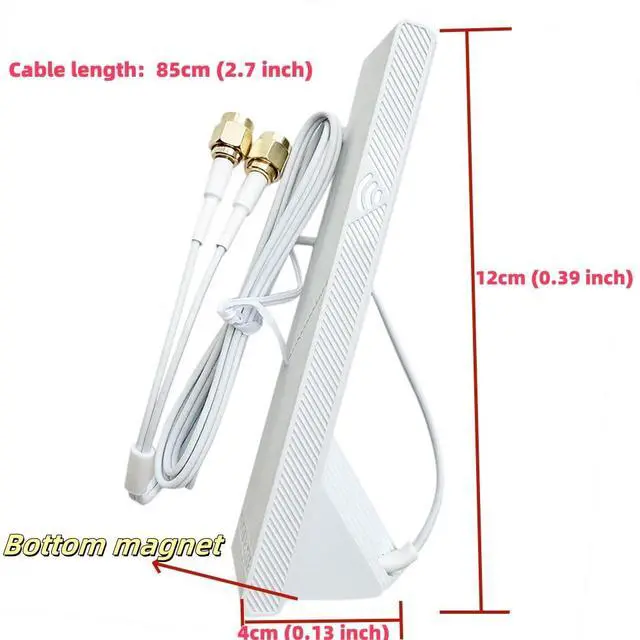 Alt view image 2 of 5 - WiFi 6e WiFi 7 Antenna 2T2R Wi-Fi WLAN Antenna Magnetic Base Dual Dual Wireless PC Desktop WiFi Antennas for Gigabyte Z790 X670 B650/AORUS X TR50X Series Motherboard Wifi7 (White)