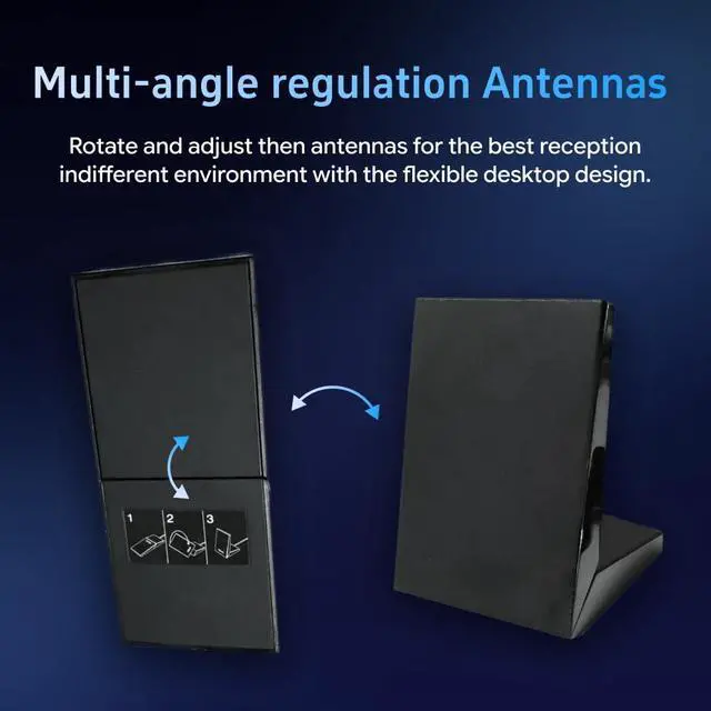 Alt view image 5 of 7 - 2T2R Antenna Dual Band Wi-Fi Moving Antenna with 2.62ft Extension Cable for PC Desktop Computer Motherboard WiFi Wireless Network Router