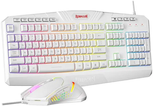 Main image of Updated Programmable Gaming Keyboard and Mouse, RGB Backlit Keyboard Mouse with Software, Independent Macro Record Keys, Value Combo Set, White - S101-3 PRO