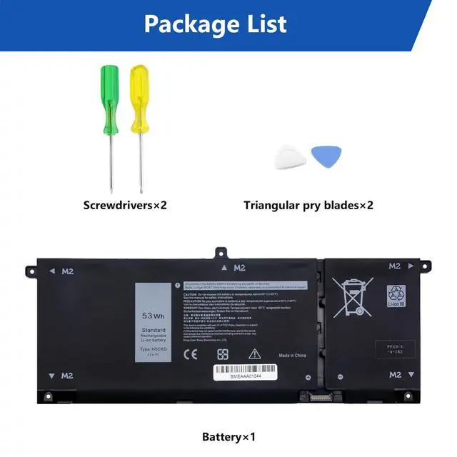 Alt view image 7 of 7 - H5CKD Laptop Battery Replacement for Dell Inspiron 7300 7306 7500 7506 2-in-1 Silver Vostro 5300 5301 5501 5502 Series Latitude 3410 3510 Series Inspiron 5300 5301 5401 5402 Series